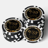 Classy 50th Golden Wedding Jubileum Pokerchips (Opstapeling)