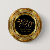Classy 50th Golden Wedding Jubileum Ronde Button 5,7 Cm (Voorkant)