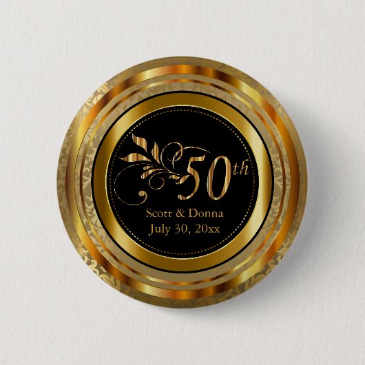 Classy 50th Golden Wedding Jubileum Ronde Button 5,7 Cm (Voorkant)