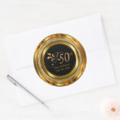 Classy 50th Golden Wedding Jubileum Ronde Sticker (Envelop)