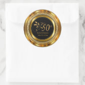 Classy 50th Golden Wedding Jubileum Ronde Sticker (Tas)