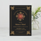 Classy 50th Wedding Jubileum Black and Gold Kaart (Staand voorkant)