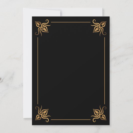 Classy 50th Wedding Jubileum Black and Gold Kaart (Achterkant)