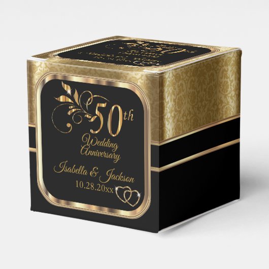 Classy 50th Wedding Jubileum Favor Box Bedankdoosjes (Voorkant Zijde)