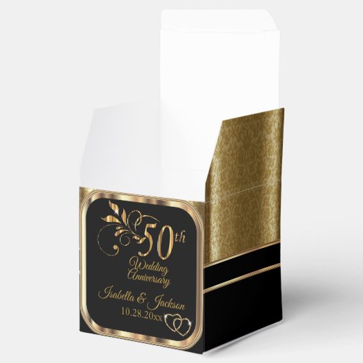 Classy 50th Wedding Jubileum Favor Box Bedankdoosjes (Geopend)