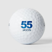 Classy 55th Birthday - 55 jaar Blue Name Gift Golfballen (Voorkant)