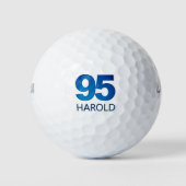 Classy 95th Birthday - 95 jaar Blue Name Gift Golfballen (Voorkant)