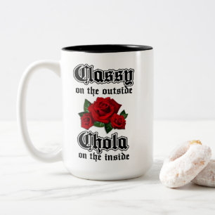 Classy aan de buitenkant Chola aan de binnenkant m Tweekleurige Koffiemok