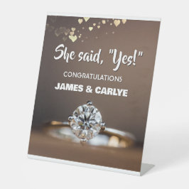 Classy, aangepast Verloving Congrats Reclamebord Met Voetstuk