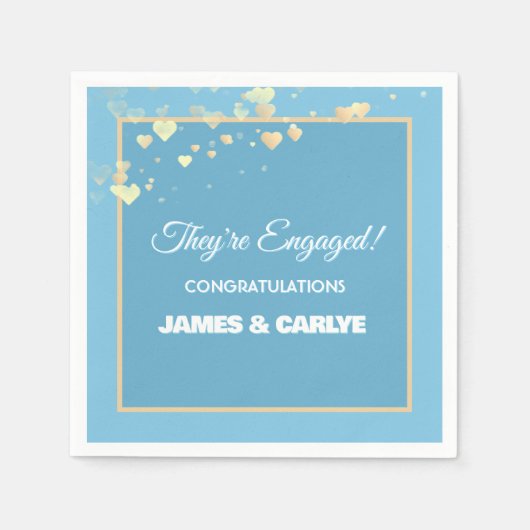 Classy, aangepast Verloving Congrats Servet (Voorkant)