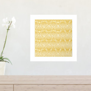 Classy Abstract Art Deco Square Fan Pattern Gold Folie Afdrukken