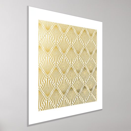 Classy Abstract Art Deco Square Fan Pattern Gold Folie Afdrukken (Laagn)