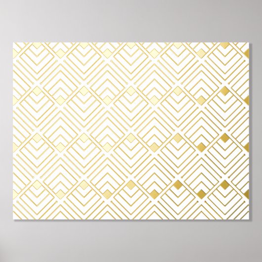 Classy Abstract Art Deco Squares Pattern Gold Folie Afdrukken (Voorkant)