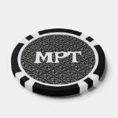 Classy Abstract Patroon van zwart wit damast Poker Chips (Enkel)