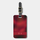 Classy Abstract Rood en Zwart Monogram Bagagelabel (Voorkant verticaal)