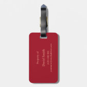 Classy Abstract Rood en Zwart Monogram Bagagelabel (Achterkant verticaal)