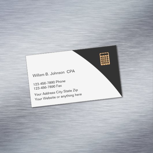 Classy Accountant CPA Thema Magnetisch Visitekaartje (Voorbeeld)