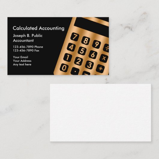 Classy accountant Visitekaartjes (Voorkant / Achterkant)