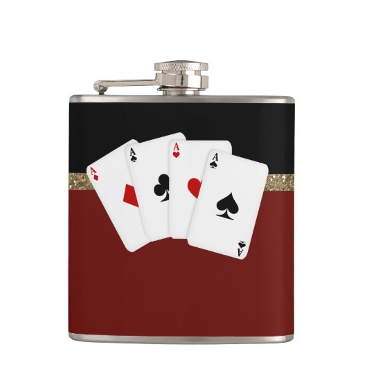 Classy Aces Poker Heupfles (Voorkant)