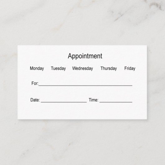 Classy Acupuncture Appointment Visitekaartjes (Achterkant)