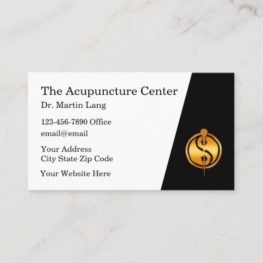 Classy Acupuncture Appointment Visitekaartjes (Voorkant)