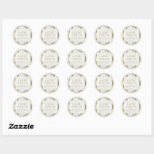 Classy Address Gold en White Ronde Sticker (Vel)