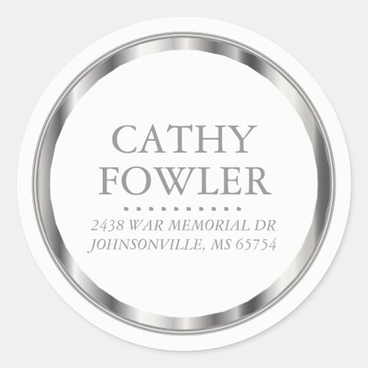 Classy adres zilveren en witte labels (Voorkant)