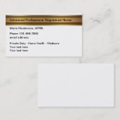 Classy Advanced Nurse Practitioner Visitekaartje (Voorkant / Achterkant)