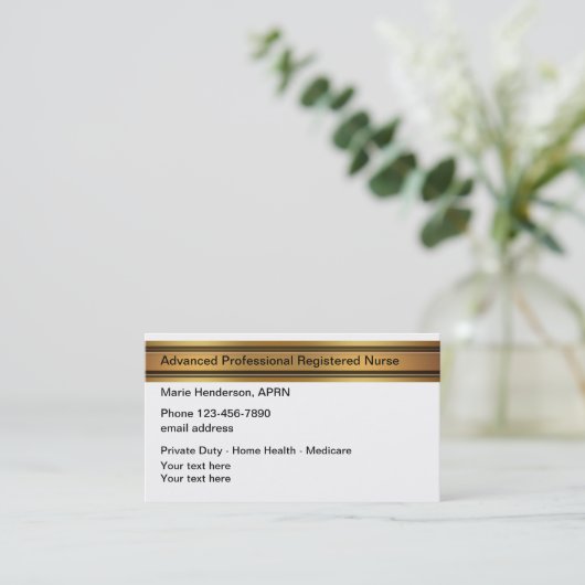Classy Advanced Nurse Practitioner Visitekaartje (Staand voorkant)