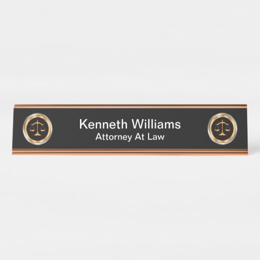 Classy Advocaat Recht Embleem Design Bureau Naambordje (Voorkant)