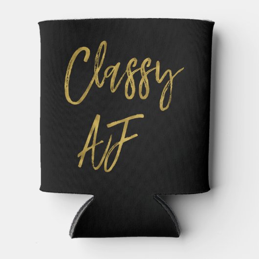 Classy AF Black en Gold Foil Koelbox Blikjeskoeler (Voorkant)