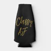 Classy AF Zwart en Goud Folie Fles Koeler (Voorkant)
