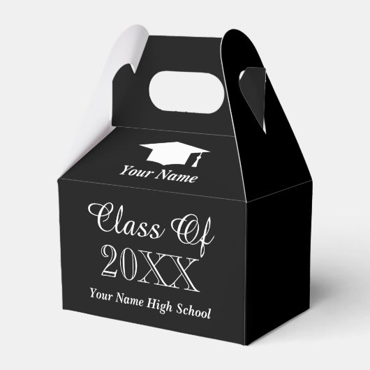 Classy afstudeerfeest gunst dozen met naam bedankdoosjes (Achterkant)