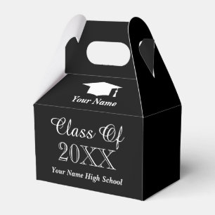 Classy afstudeerfeest gunst dozen met naam bedankdoosjes