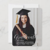 Classy Afstuderen aankondigingsfotosjabloon Feestdagenkaart (Voorkant)