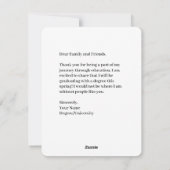 Classy Afstuderen aankondigingsfotosjabloon Feestdagenkaart (Achterkant)