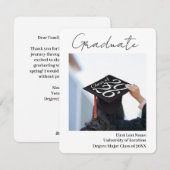 Classy Afstuderen aankondigingsfotosjabloon Feestdagenkaart (Voorkant / Achterkant)