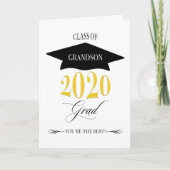 Classy Afstuderen Class of 2020 voor kleinzoon Kaart (Voorkant)
