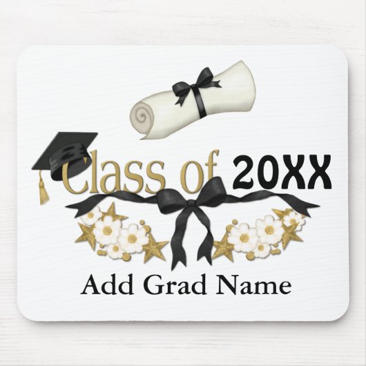 Classy Afstuderen Floral Muismat (Voorkant)
