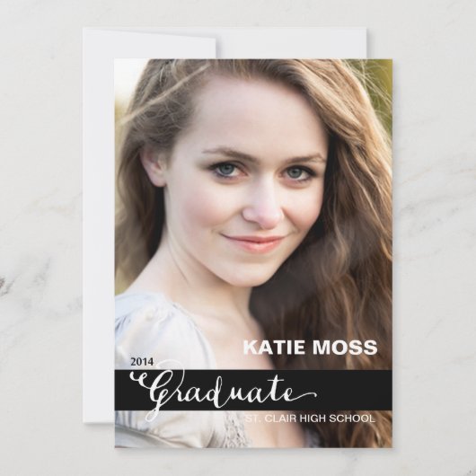 CLASSY Afstuderen kondiging | Zwart Kaart (Voorkant)