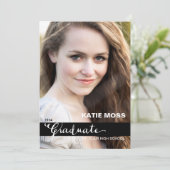 CLASSY Afstuderen kondiging | Zwart Kaart (Staand voorkant)