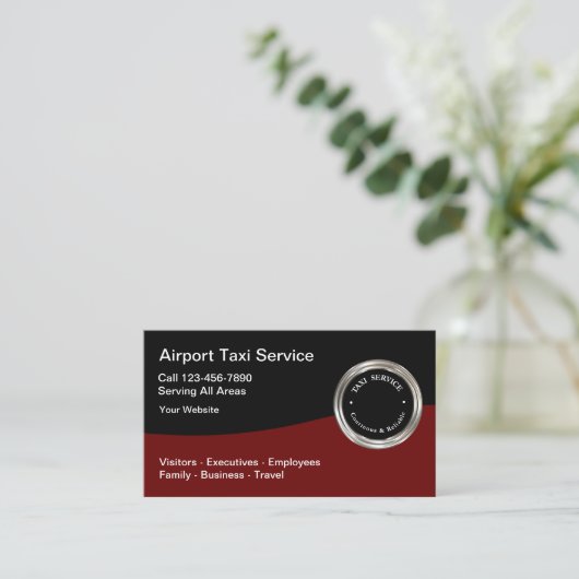 Classy Airport Taxi Service Visitekaartjes (Staand voorkant)