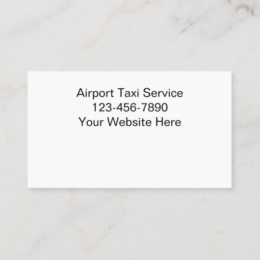 Classy Airport Taxi Service Visitekaartjes (Achterkant)