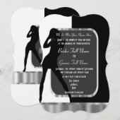 Classy alternatief zwart-wit bruiloft kaart (Voorkant / Achterkant)