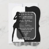 Classy alternatief zwart-wit bruiloft kaart (Voorkant)