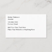 Classy Amber Sieraden Faux Edelsteen Look Visitekaartje (Achterkant)