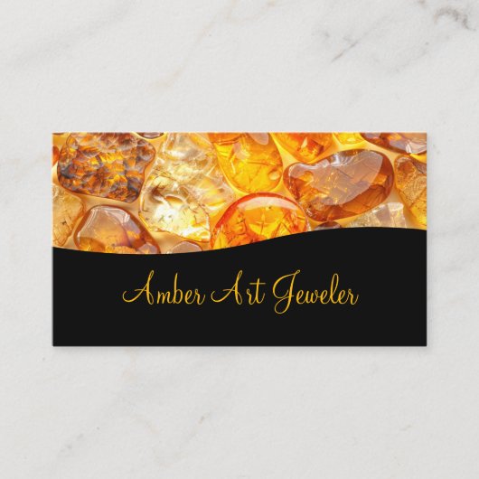 Classy Amber Sieraden Faux Edelsteen Look Visitekaartje (Voorkant)