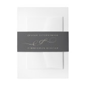 Classy Ampersand Charcoal Script Beige The Wedding Uitnodigingen Wikkel (Voorkant Voorbeeld)