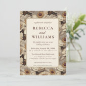 Classy Anemones Floral Backyard Wedding Kaart (Staand voorkant)