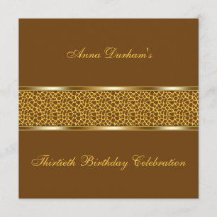 Classy Animal Print Invite [Giraffe - Bruin 2] Kaart
